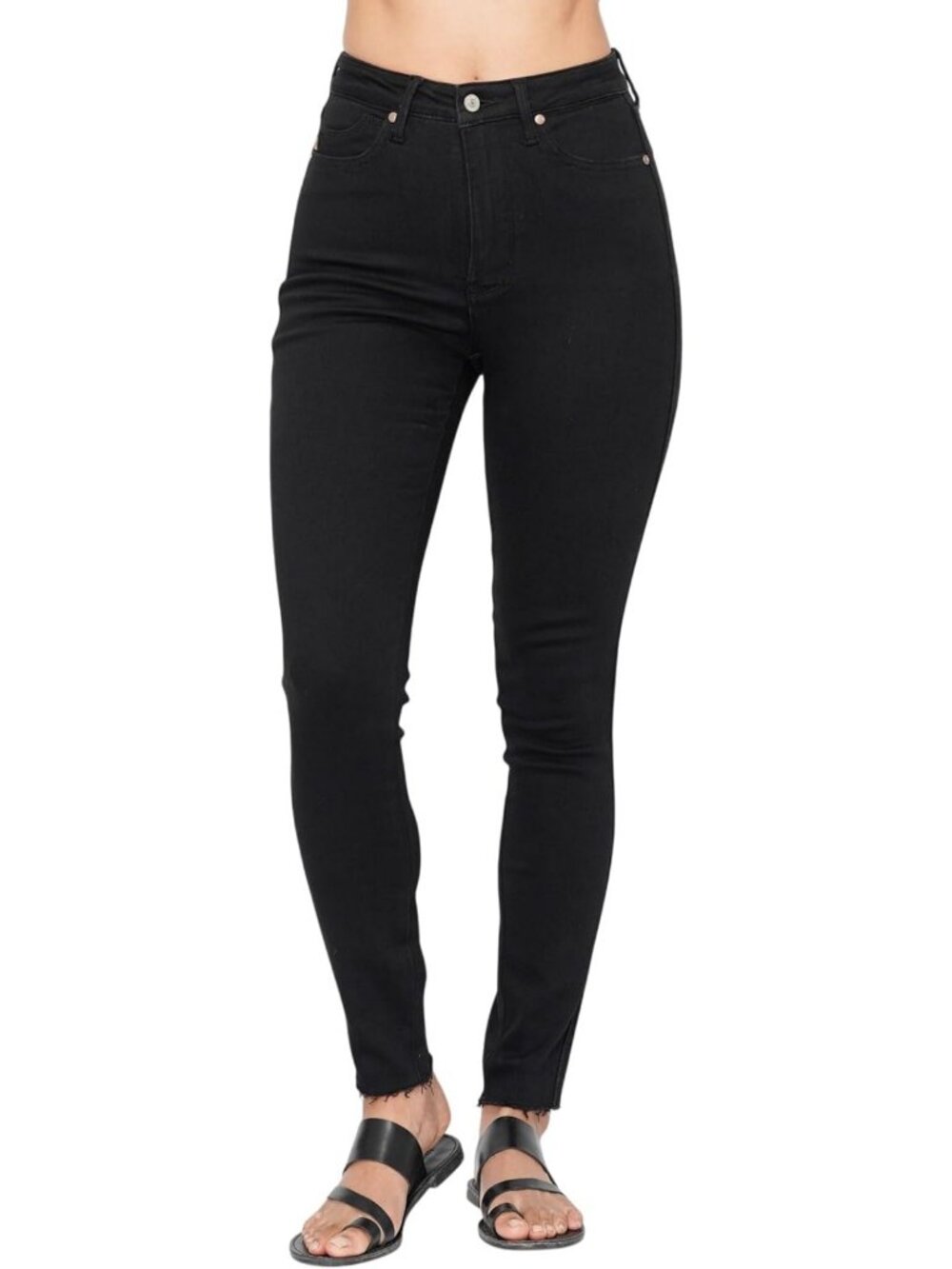 High-Waisted Tummy Control Skinny Jeans with Shield Pockets for Women